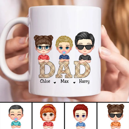 Father's Day - Vintage Dad Title - Personalized Mug - Makezbright Gifts