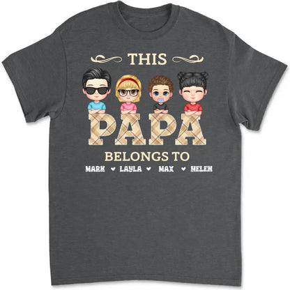 Father's Day - Vintage Papa Title - Personalized T - Shirt (TB) - Makezbright Gifts