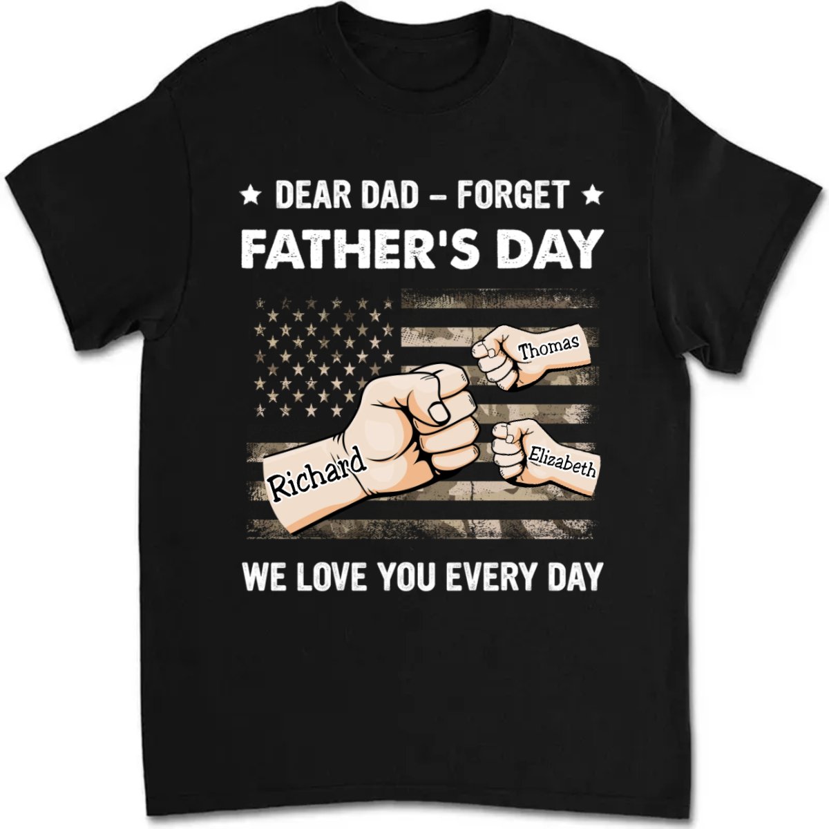 Father's Day - We Love You Every Single Day - Personalized T - shirt - Makezbright Gifts