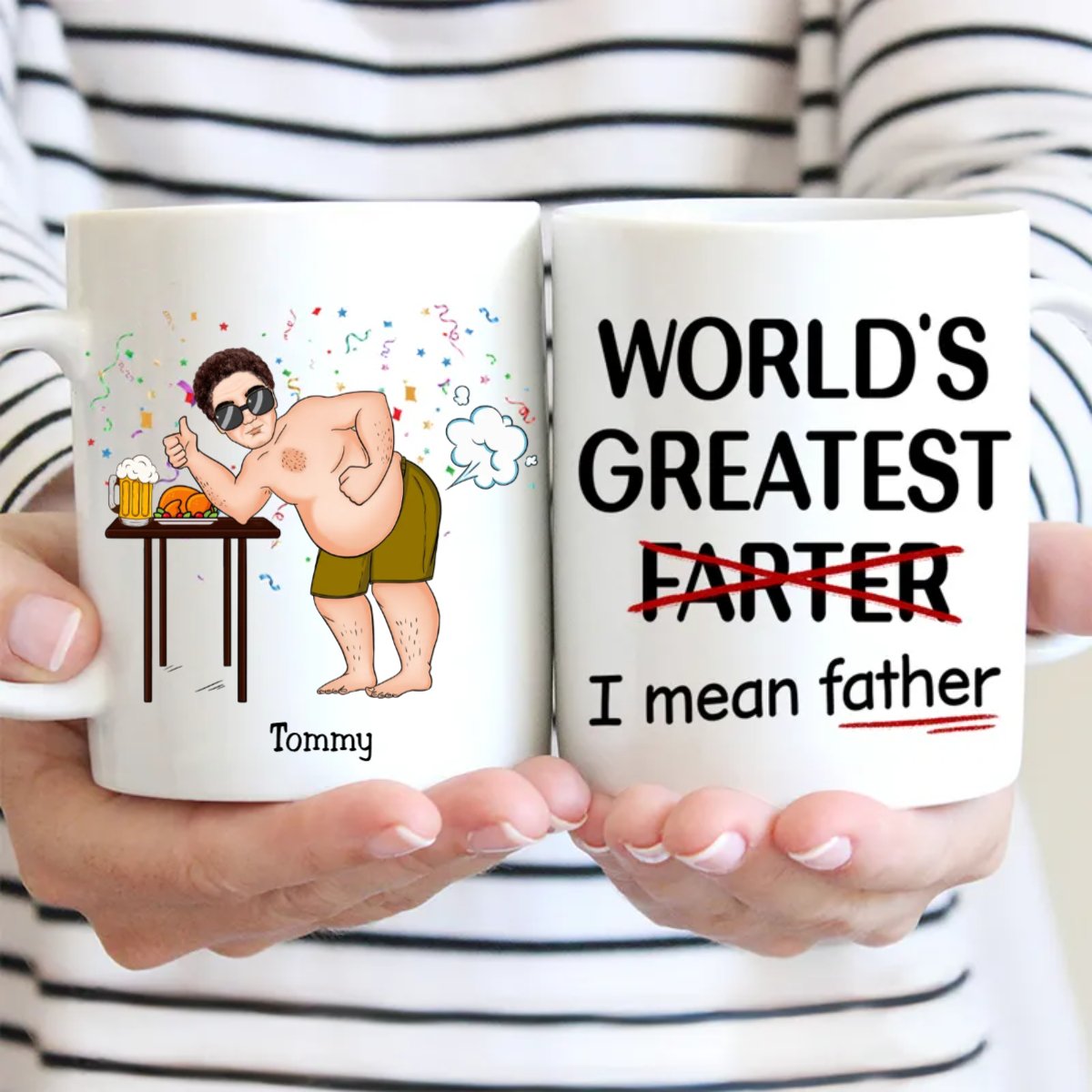 Father's Day - World's Greatest Farter I Mean Father - Personalized Mug - Makezbright Gifts