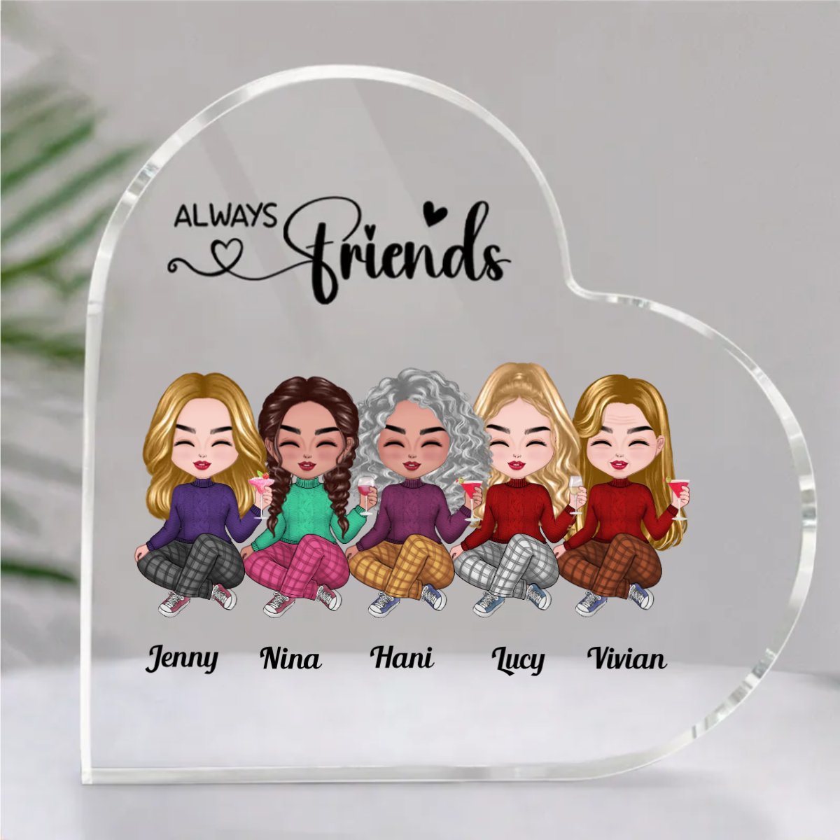 Friends - Always Friends - Personalized Acrylic Plaque (LH) - Makezbright Gifts