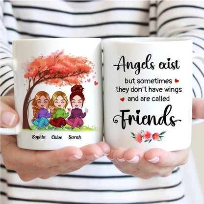 Friends - Angels Exist But Sometimes They Don't Have Wings And Are Called Friends (ver 1) - Personalized Mug - Makezbright Gifts