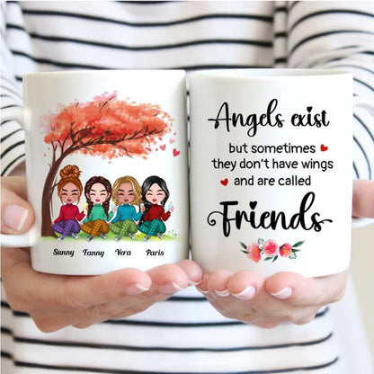 Friends - Angels Exist But Sometimes They Don't Have Wings And Are Called Friends (ver 1) - Personalized Mug - Makezbright Gifts