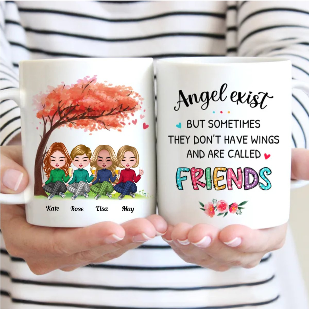 Friends - Angels Exist But Sometimes They Don't Have Wings And Are Called Friends (ver 2) - Personalized Mug - Makezbright Gifts