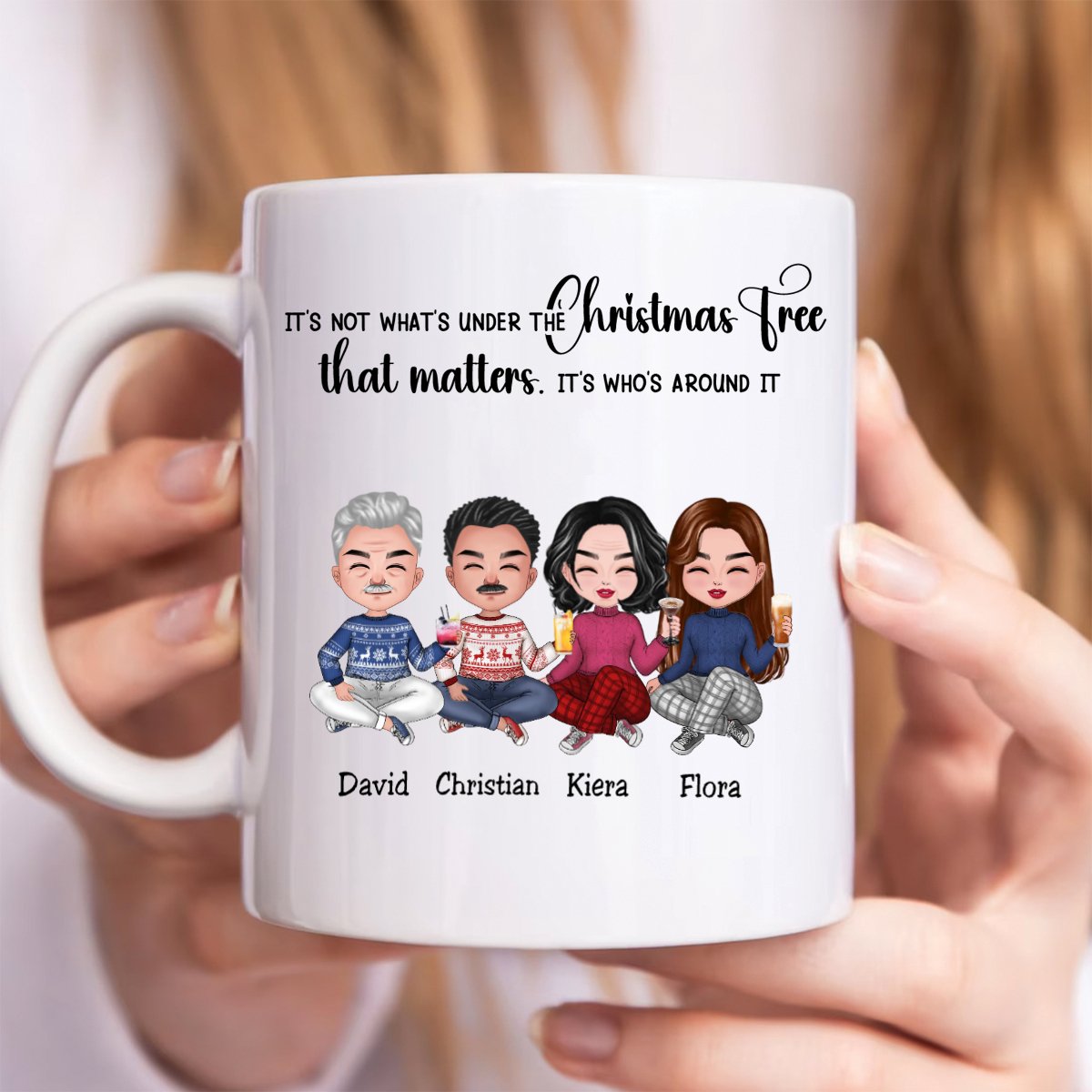 Friends - Best Friends Around The Christmas Tree - Personalized Mug (LH) - Makezbright Gifts