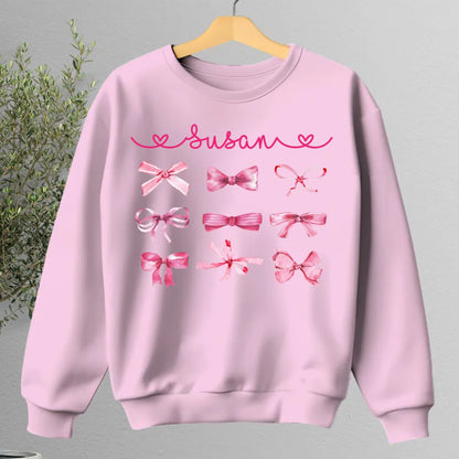 Friends - Coquette Pink Bow Trendy Girl - Personalized T - Shirt, Sweatshirt, Hoodie (HJ) - Makezbright Gifts