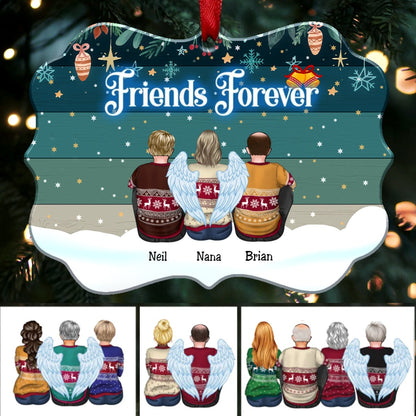 Friends Forever - Personalized Christmas Ornament (Green) - Makezbright Gifts