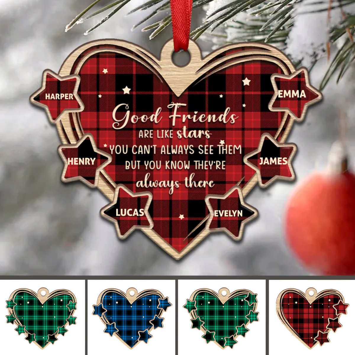 Friends - Friends Are Like Star - Personalized Acrylicen Ornament - Makezbright Gifts