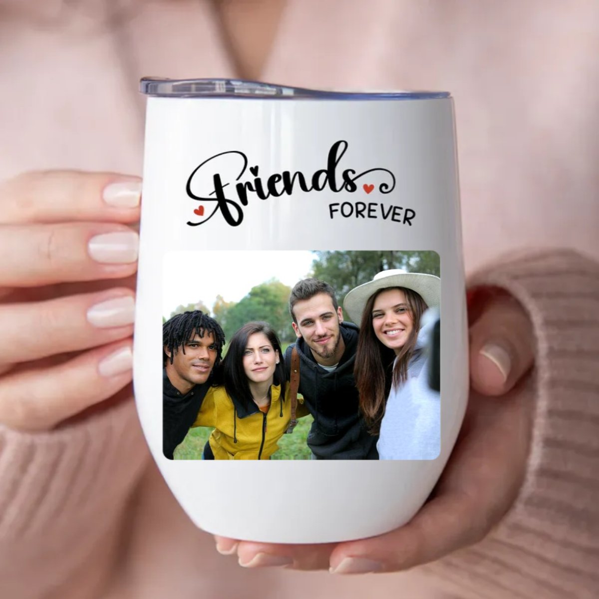 Friends - Friends Forever - Personalized Wine Tumbler (LH) - Makezbright Gifts