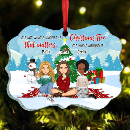 Friends - It’s Not What’s Under The Christmas Tree That Matters, It’s Who’s Around It - Personalized Ornament - Makezbright Gifts