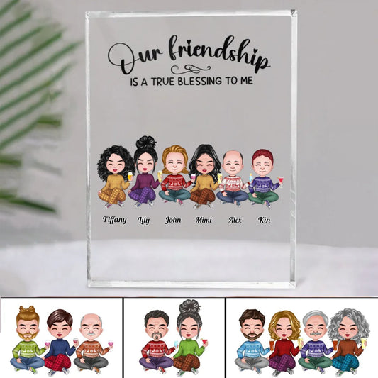 Friends - Our Friendship is a True Blessing to me - Personalized Acrylic Plaque - Makezbright Gifts