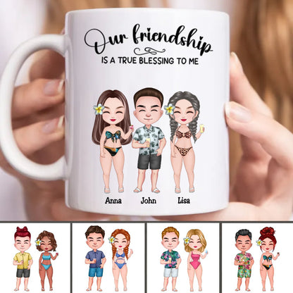 Friends - Our Friendship Is A True Blessing To Me - Personalized Mug - Makezbright Gifts