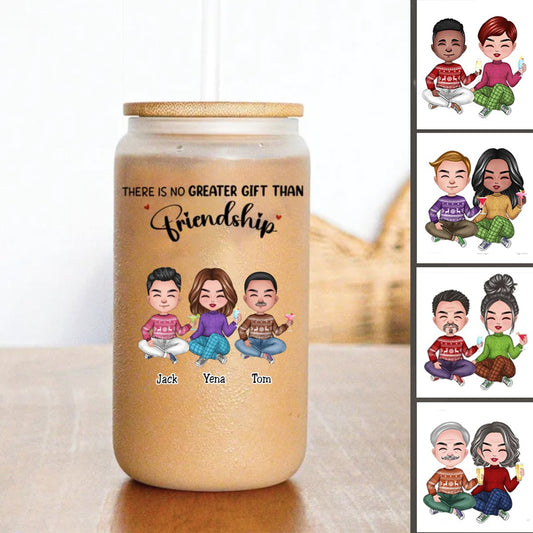 Friends - There Is No Greater Gift Than Friendship - Personalize Glass Can (AA) - Makezbright Gifts