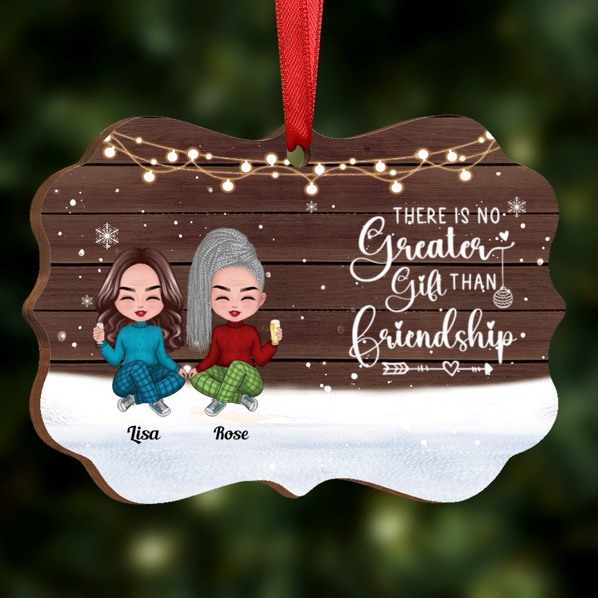 Friends - There Is No Greater Gift Than Friendship - Personalized Acrylic Ornament (SA) - Makezbright Gifts