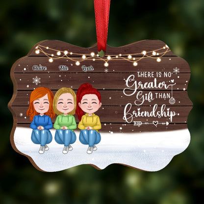 Friends - There Is No Greater Gift Than Friendship - Personalized Acrylic Ornament (Ver 2) - Makezbright Gifts