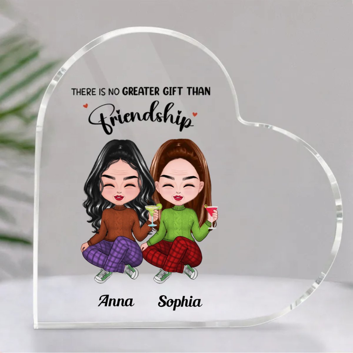 Friends - There Is No Greater Gift Than Friendship - Personalized Acrylic Plaque (LH) - Makezbright Gifts