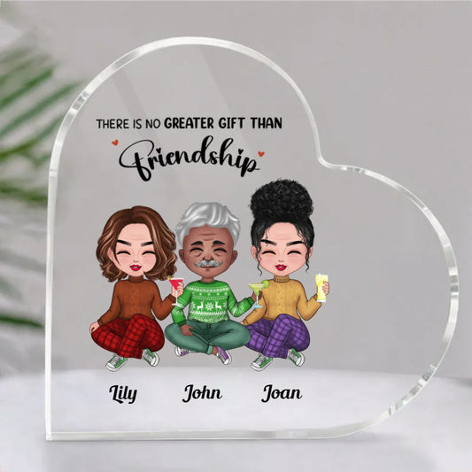 Friends - There Is No Greater Gift Than Friendship - Personalized Acrylic Plaque (LH) - Makezbright Gifts