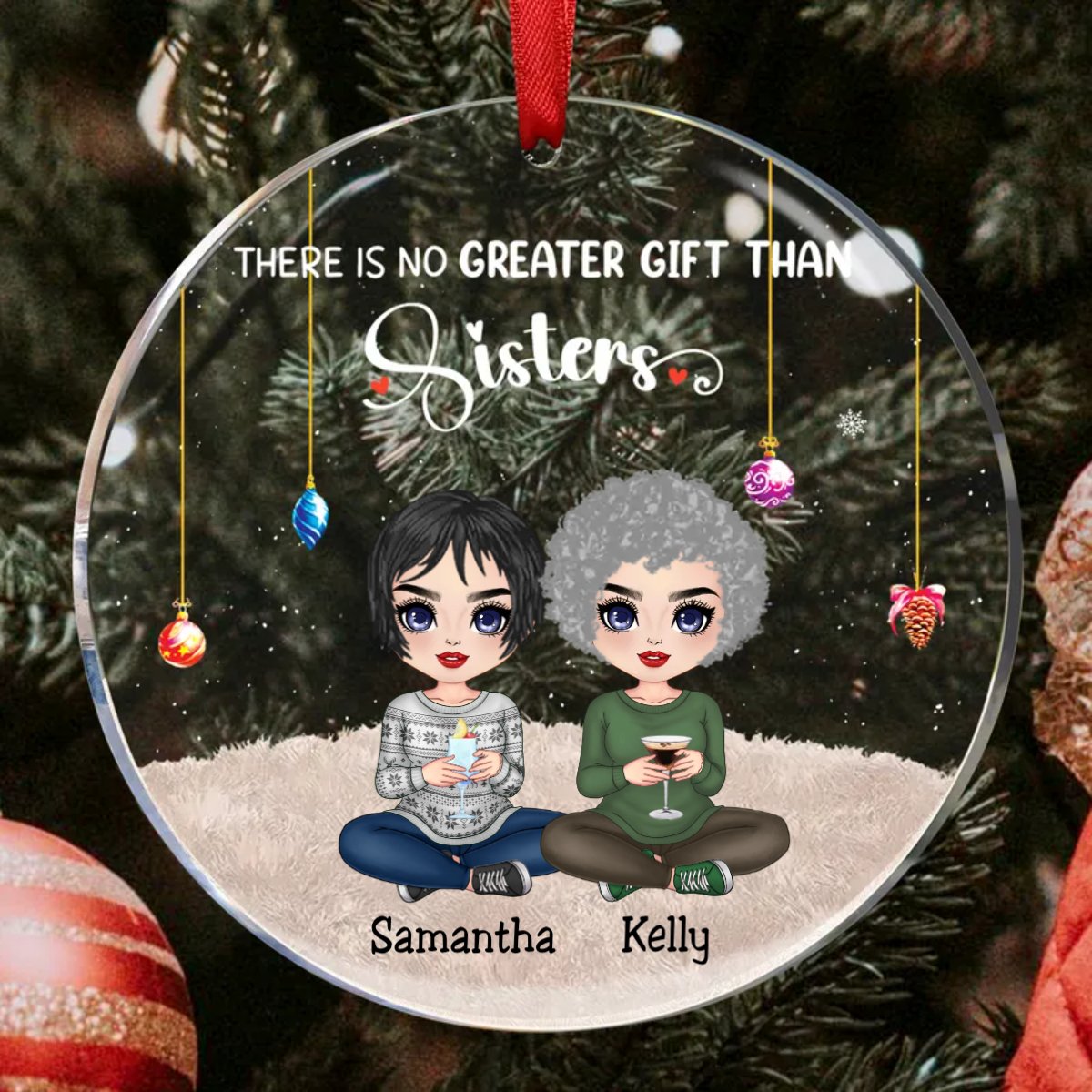 Friends - There Is No Greater Gift Than Friendship - Personalized Circle Ornament (TB) - Makezbright Gifts