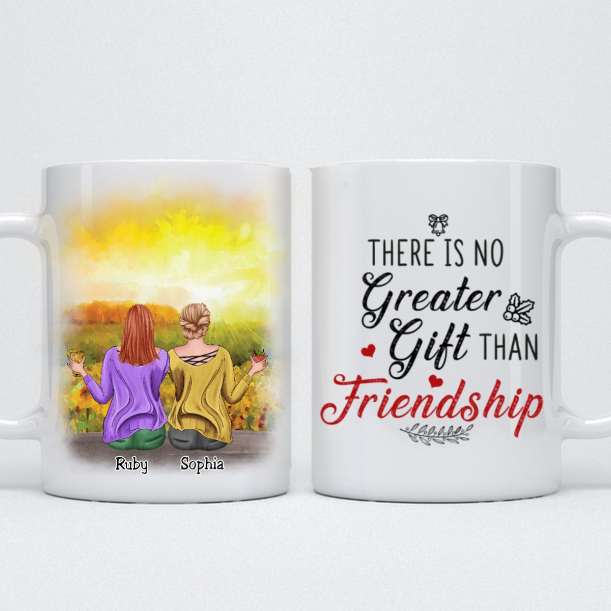 Friends - There Is No Greater Gift Than Friendship - Personalized Mug (Sunflower) - Makezbright Gifts