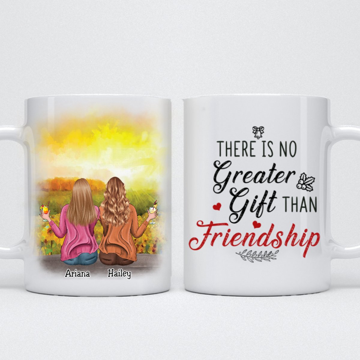 Friends - There Is No Greater Gift Than Friendship - Personalized Mug (Sunflower) - Makezbright Gifts