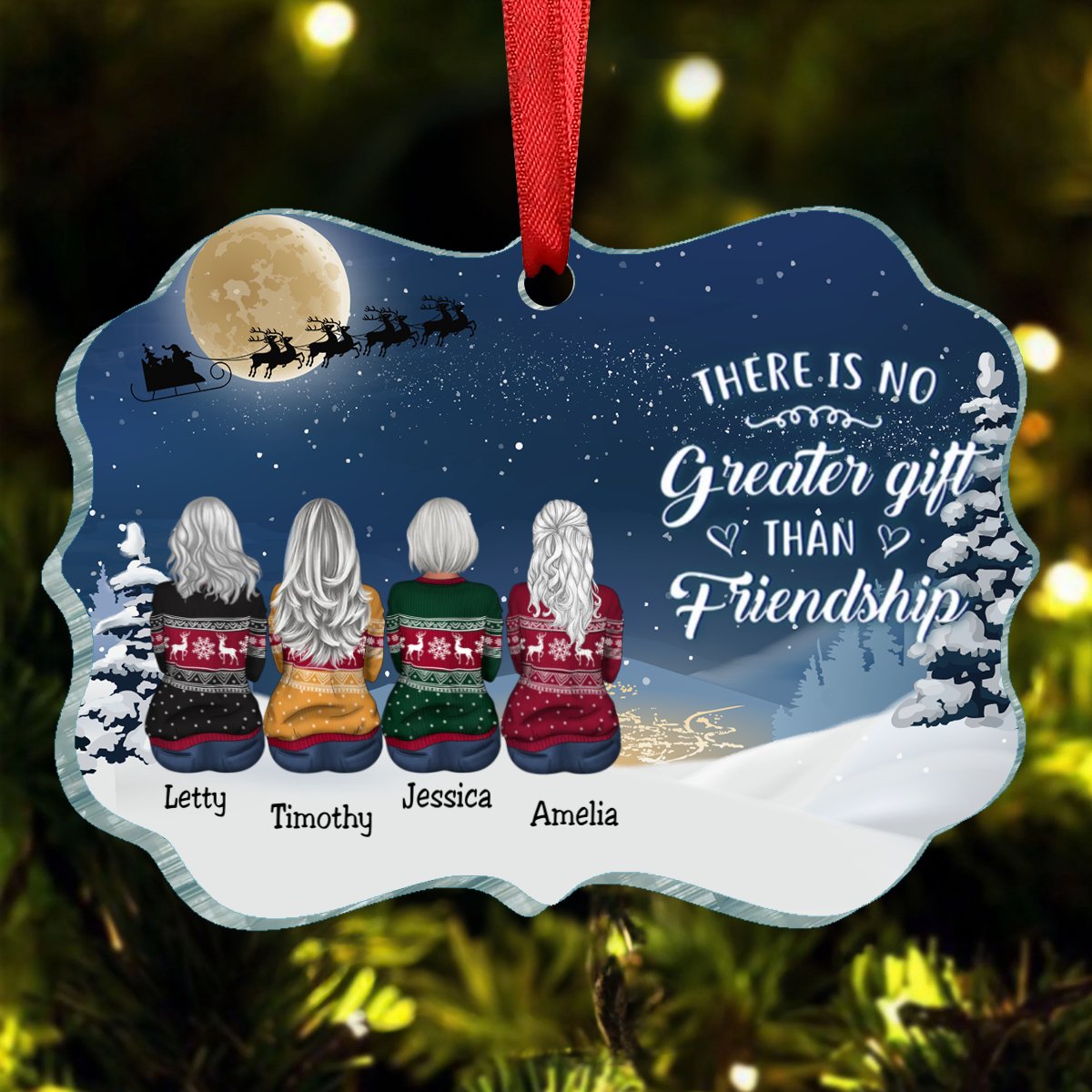 Friends - There Is No Greater Gift Than Friendship - Personalized Ornament - Makezbright Gifts