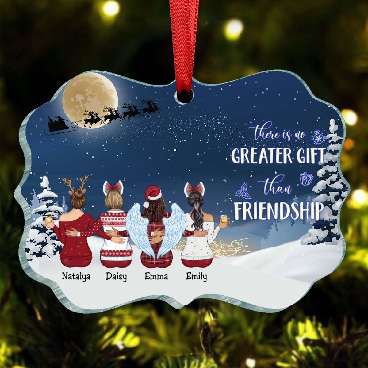 Friends - There Is No Greater Gift Than Friendship - Personalized Ornament (LH) - Makezbright Gifts