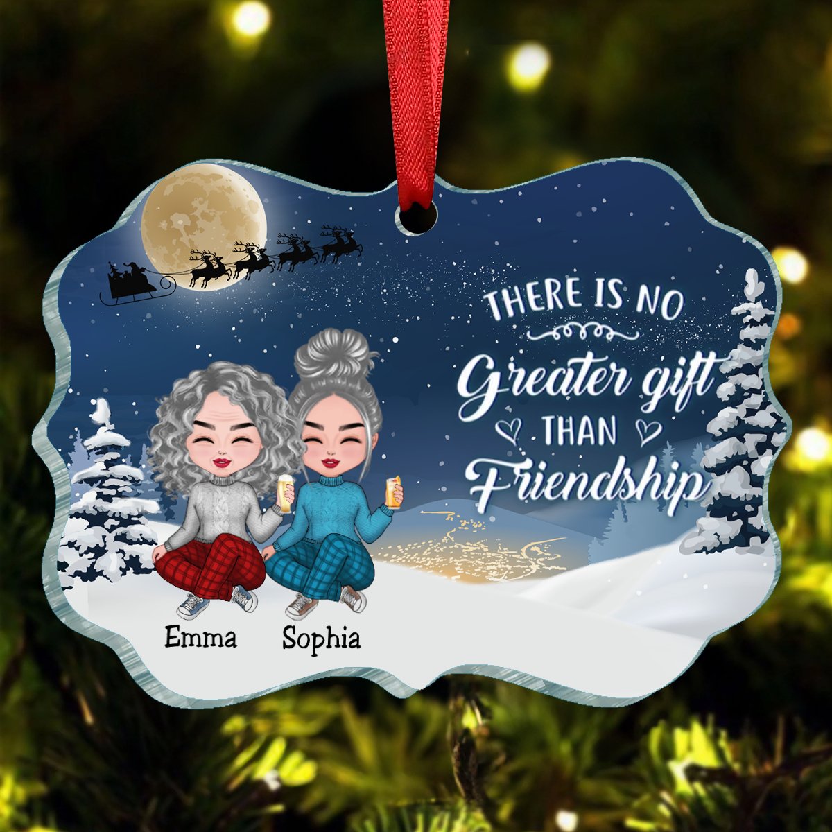 Friends - There Is No Greater Gift Than Friendship - Personalized Ornament (TT) - Makezbright Gifts