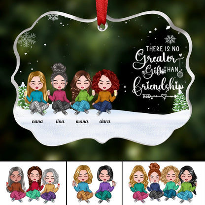 Friends - There Is No Greater Gift Than Friendship - Personalized Transparent Ornament - Makezbright Gifts