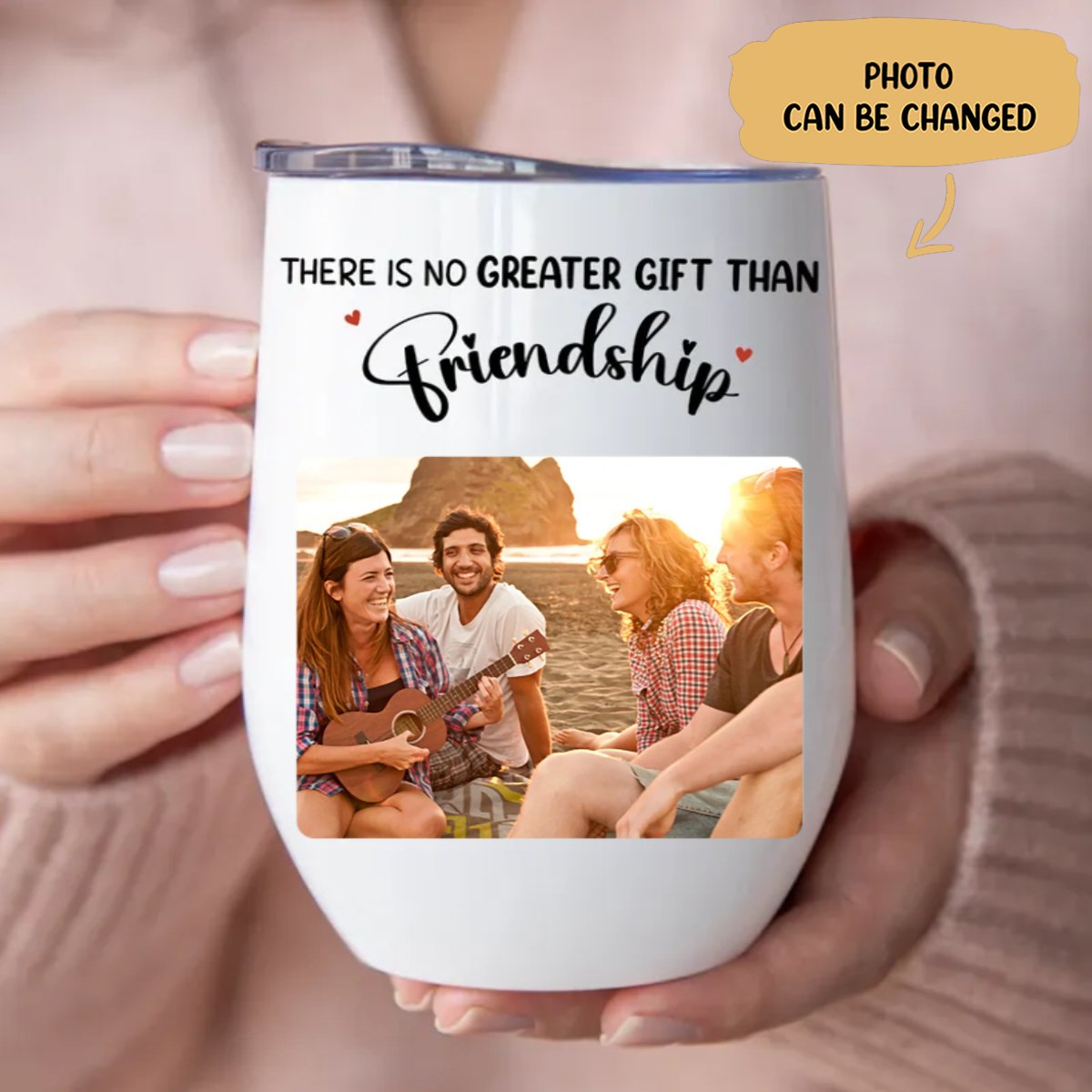 Friends - There Is No Greater Gift Than Friendship - Personalized Wine Tumbler (LH) - Makezbright Gifts