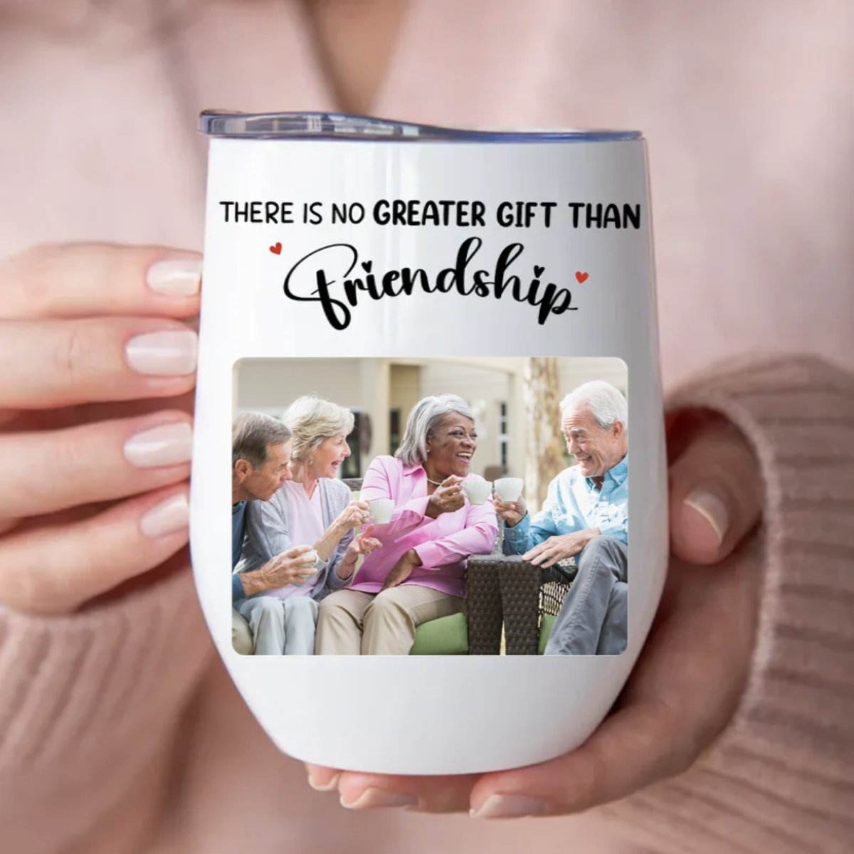 Friends - There Is No Greater Gift Than Friendship - Personalized Wine Tumbler (LH) - Makezbright Gifts