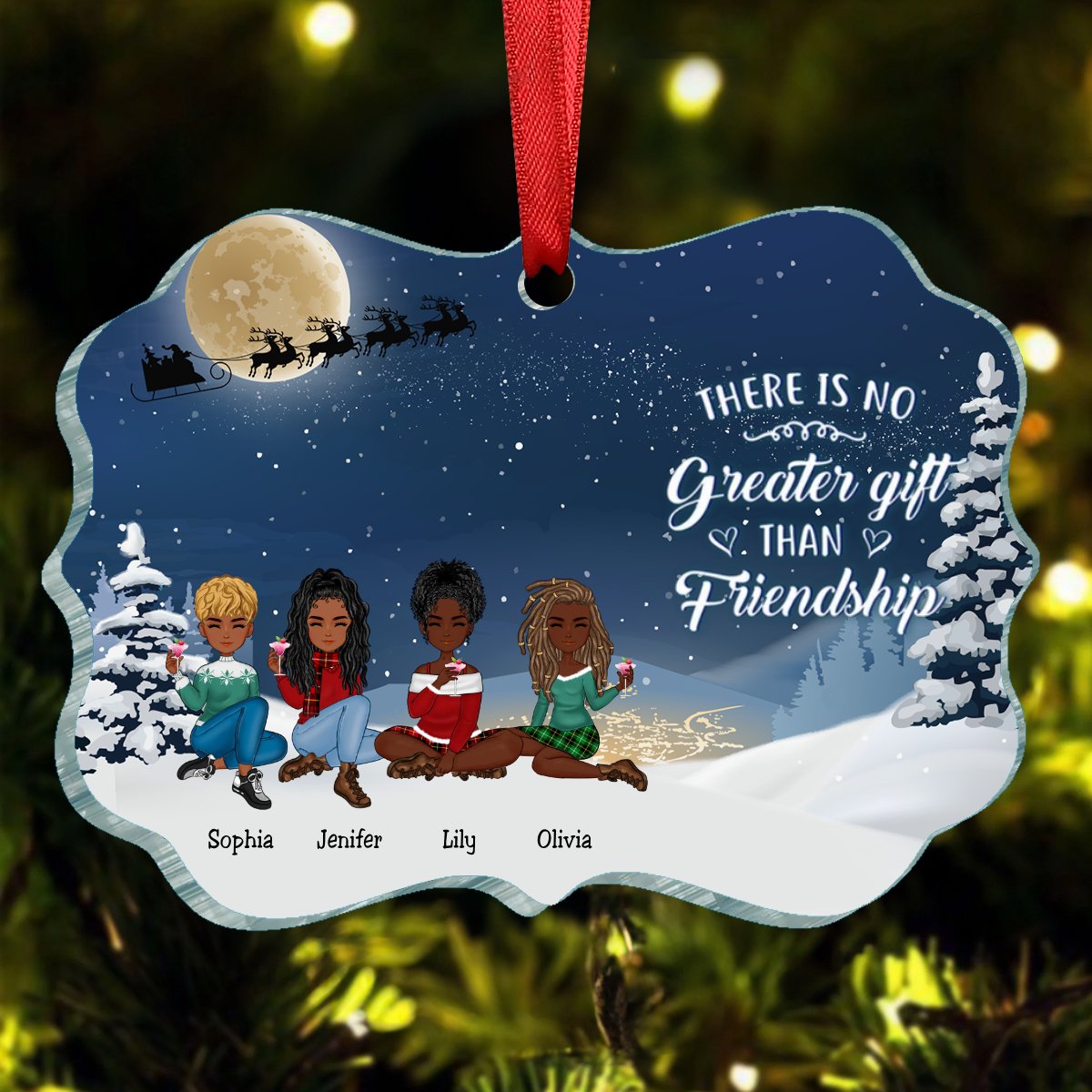 Friends - There Is No Greater Gift Than Friendship Ver 3 - Personalized Ornament (VT) - Makezbright Gifts