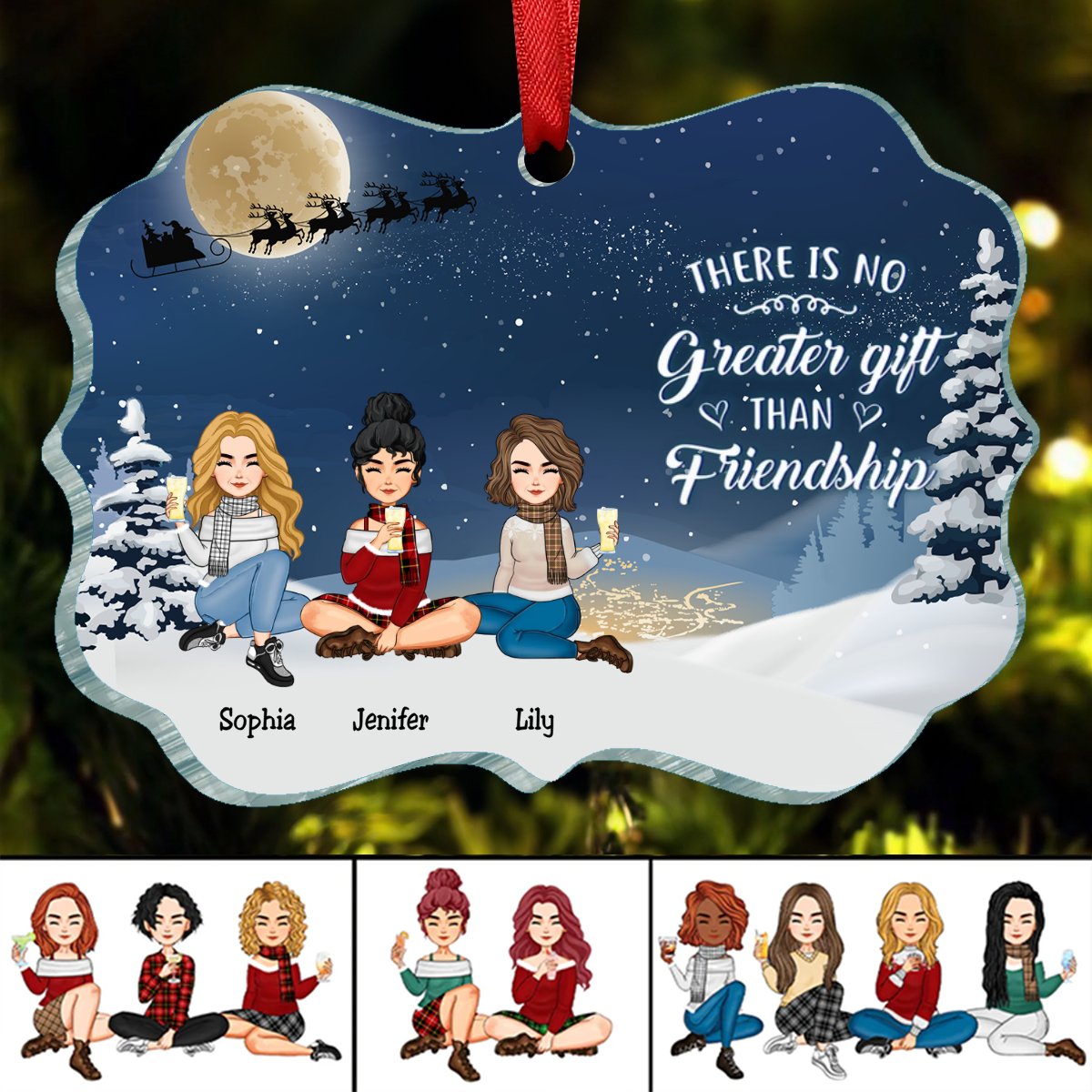 Friends - There Is No Greater Gift Than Friendship Ver 3 - Personalized Ornament (VT) - Makezbright Gifts