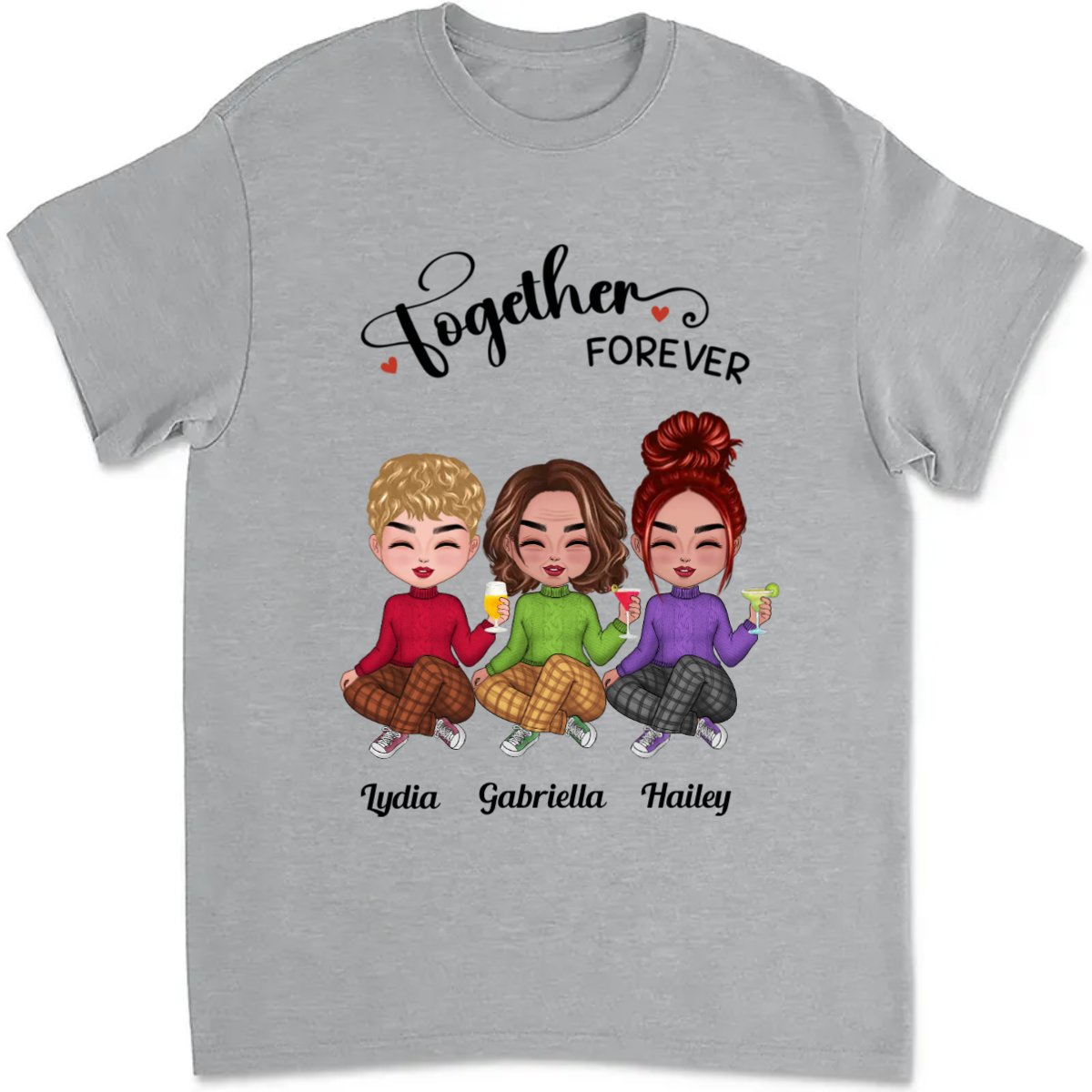 Friends - Together Forever - Personalized T - Shirt - Makezbright Gifts