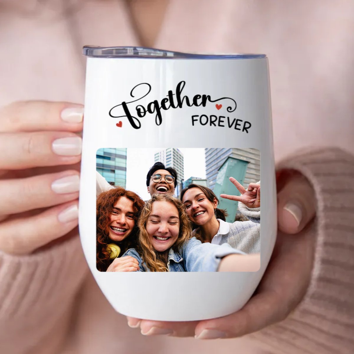 Friends - Together Forever - Personalized Wine Tumbler (LH) - Makezbright Gifts