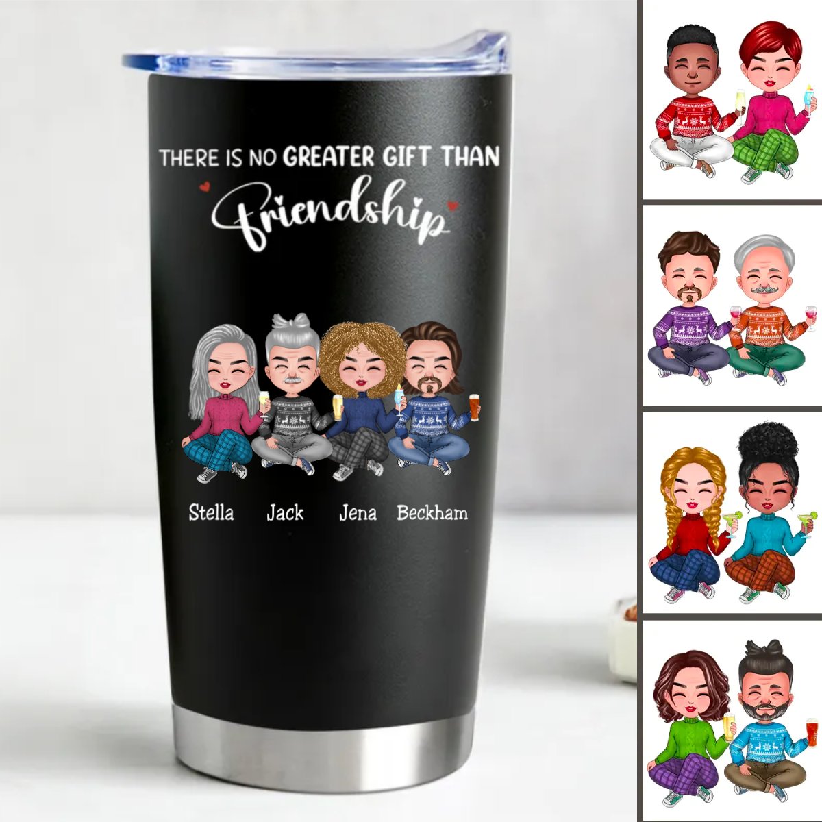 Friendship Cheers 20oz Stainless Steel Tumbler - Personalized Drinkware (BL) - Makezbright Gifts