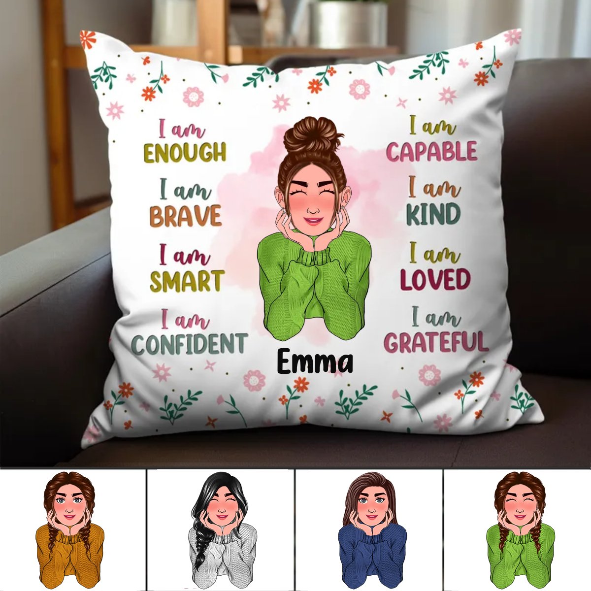 Granddaughter - I Am Kind - Personalized Pillow - Makezbright Gifts