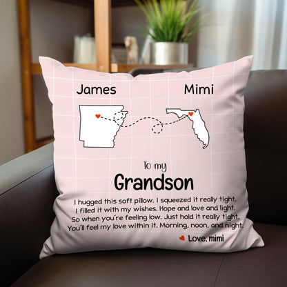 Granddaughter Long Distance Hug Pillow - Personalized Pillow - Makezbright Gifts