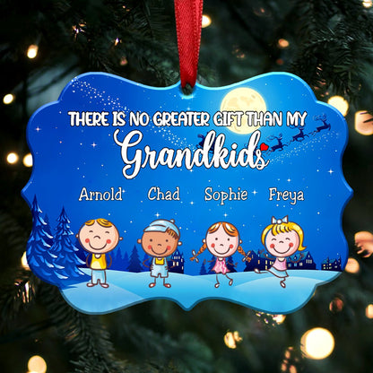 Grandkids - There Is No Greater Gift Than My Grandkids - Up to 13 Grandkids Ornament - Makezbright Gifts