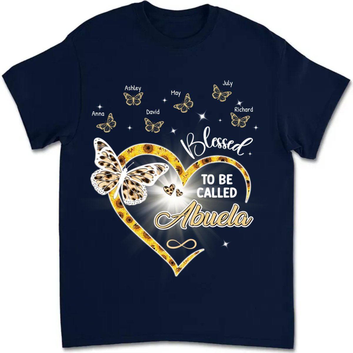 Grandma - Blessed To Be Called Grandma, Heart Butterflies Grandma - Personalized Unisex T - shirt - Makezbright Gifts