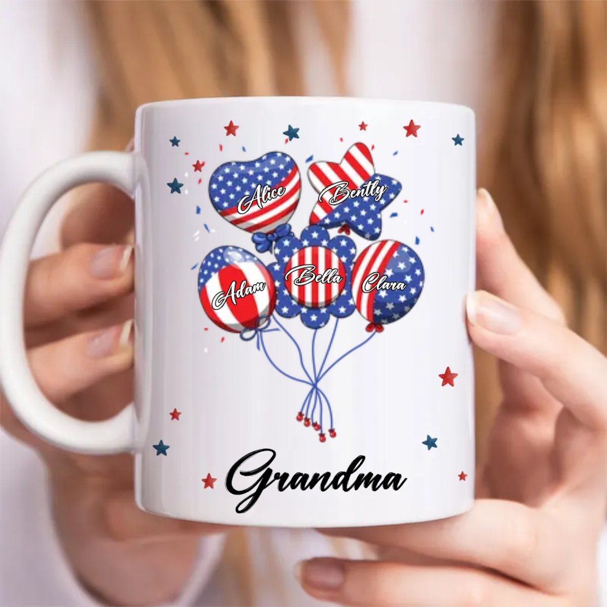 Grandma - Grandma Auntie Mom Little Balloon Kids - Personalized Mug - Makezbright Gifts