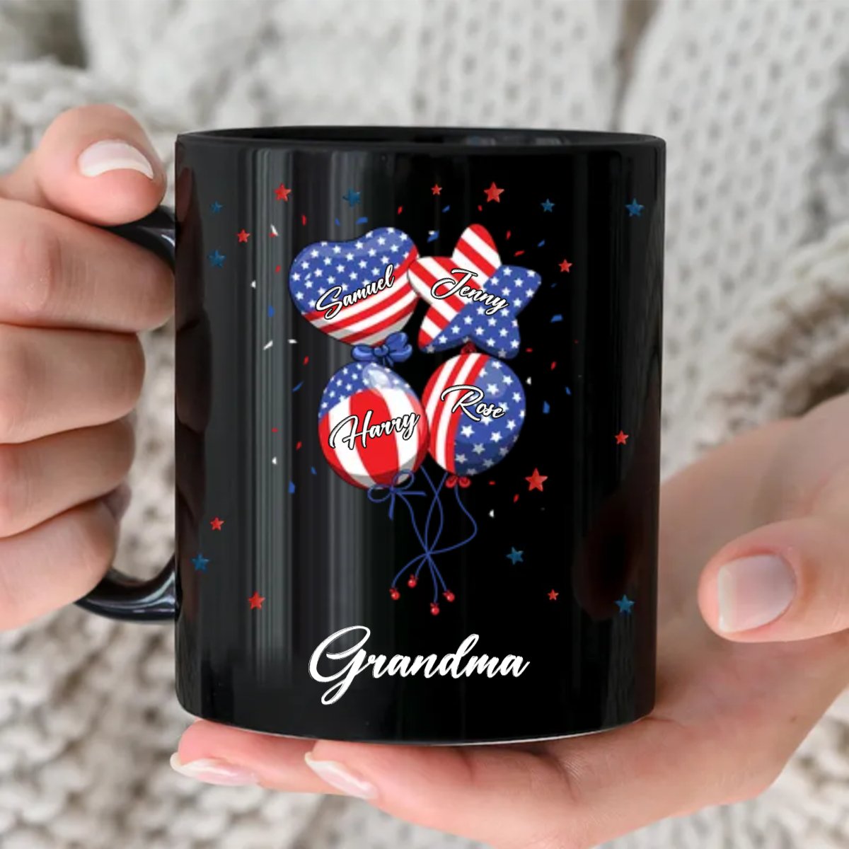 Grandma - Grandma Auntie Mom Little Balloon Kids - Personalized Mug (BL) - Makezbright Gifts