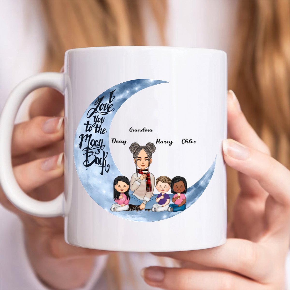 Grandma - I Love You To The Moon And Back - Personalized Mug - Makezbright Gifts