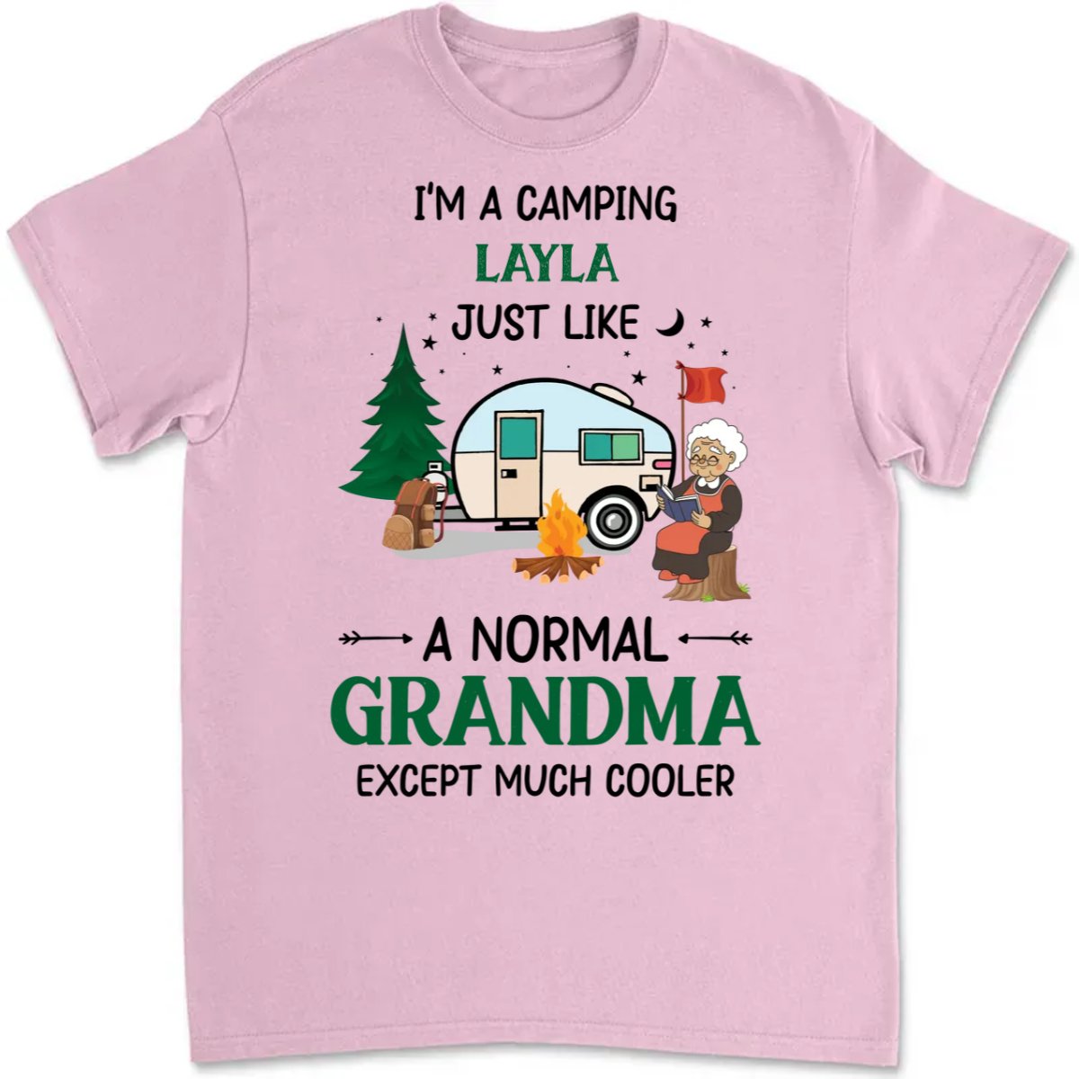 Grandma - I'm A Camping Grandma - Personalized Unisex T - Shirt - Makezbright Gifts