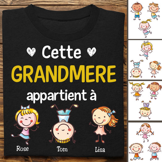 Grandma - Mamie French Grandma Belongs To Grandkids - Personalized Unisex T - shirt - Makezbright Gifts