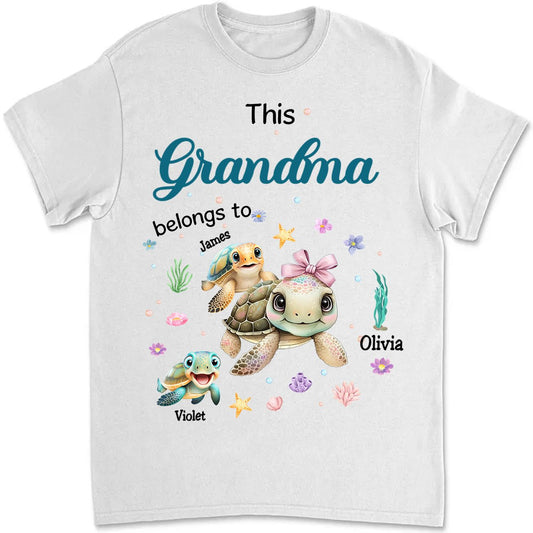 Grandma - This Grandma Belongs To - Personalized T - Shirt - Makezbright Gifts