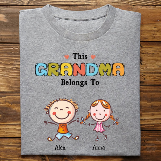 Grandma - This Grandma Belongs To - Personalized Unisex T - Shirt - Makezbright Gifts