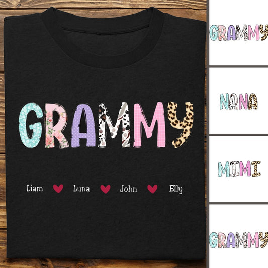 Granmy - Grandma T - Shirt Gifts For The Loved Ones - Personalized T - Shirt - Makezbright Gifts