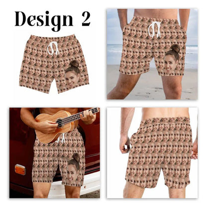 Hawaii - Custom Face Swim Trunks - Personalized Short - Makezbright Gifts