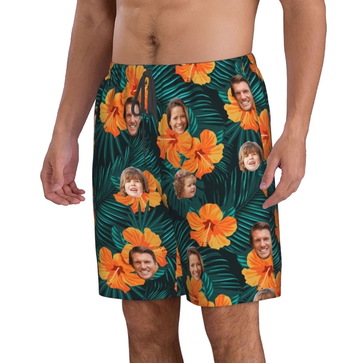 Hawaii - Face Photos Beach Board Short For Men - Personalized Short - Makezbright Gifts