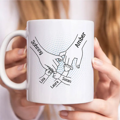 Holding Family's Hands, We Are Always By Your Side - Personalized Mug - Makezbright Gifts